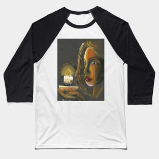 lady in the candle light limited palette acrylic painting Baseball T-Shirt